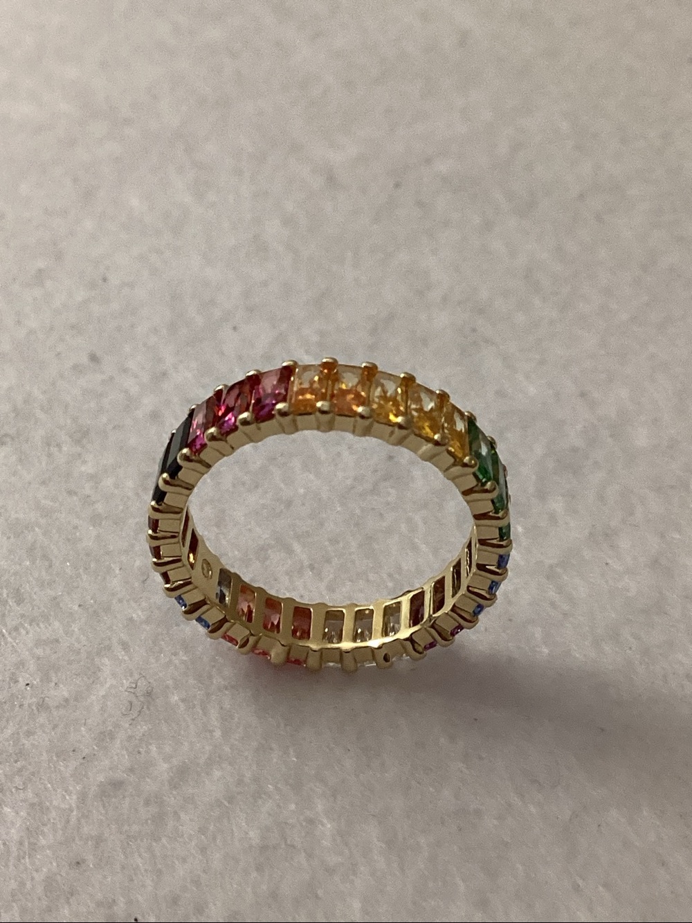 Swarovski Multicolored Baguette Cut Gold-Tone Plated Matrix Ring size 6.5 - Picture 3 of 16